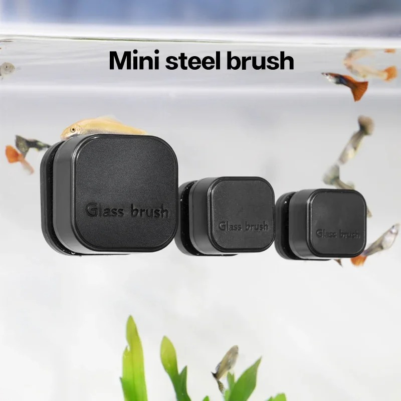 Aquarium Fish Trap - Mini Square Magnetic Brush Aquarium Glass