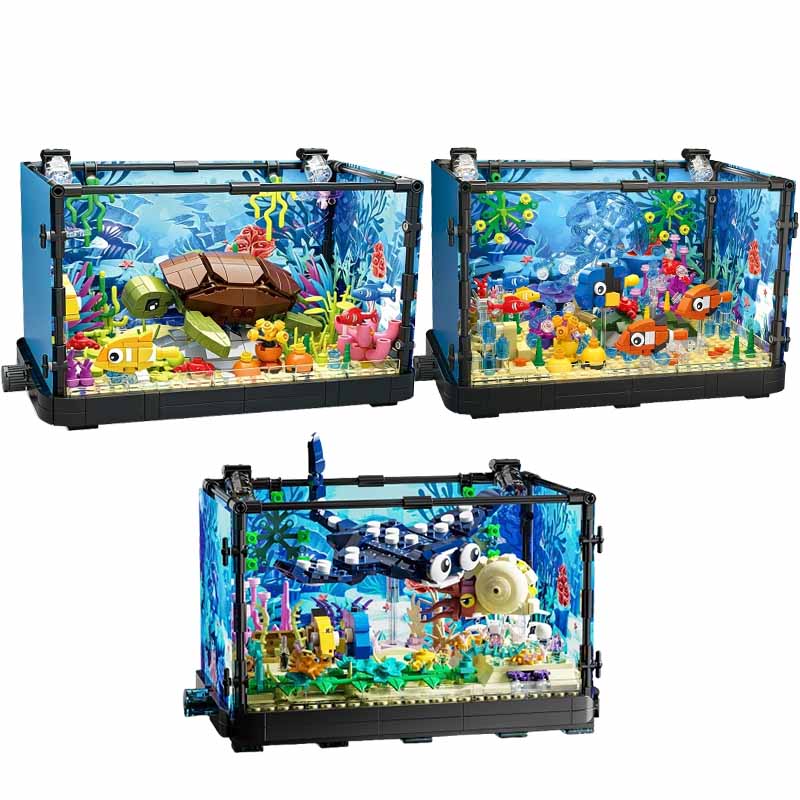 Aquarium Fish Lego - Fish Tank Building Block Set with