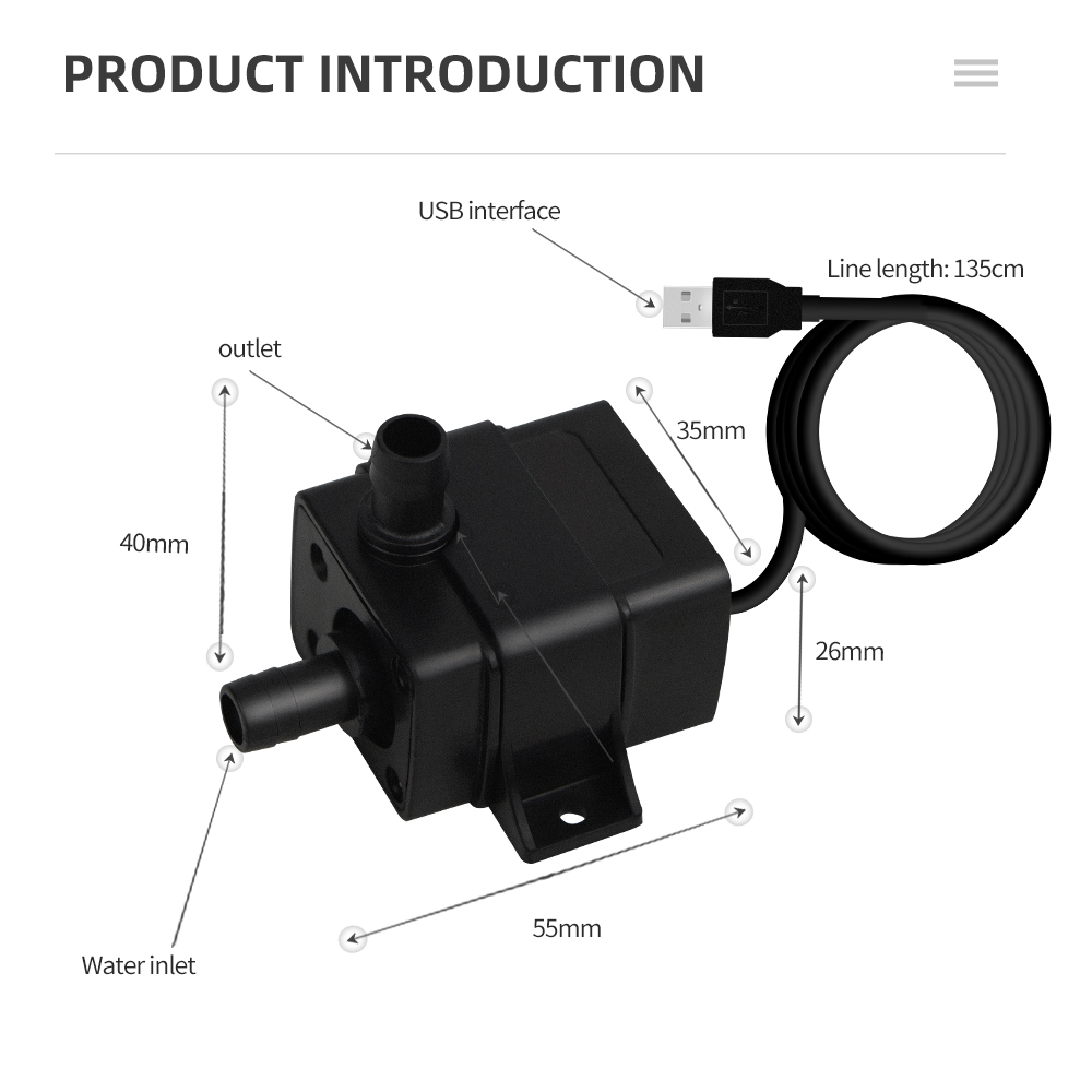 Micro Submersible Water Pump U - Powerhead Circulation Pump ulasan dan harga