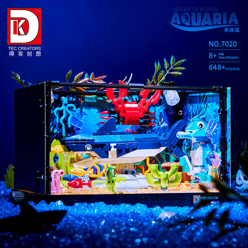 648PCS Shark Ecosystem Tank Bu - Aquarium Fish Lego ulasan dan harga