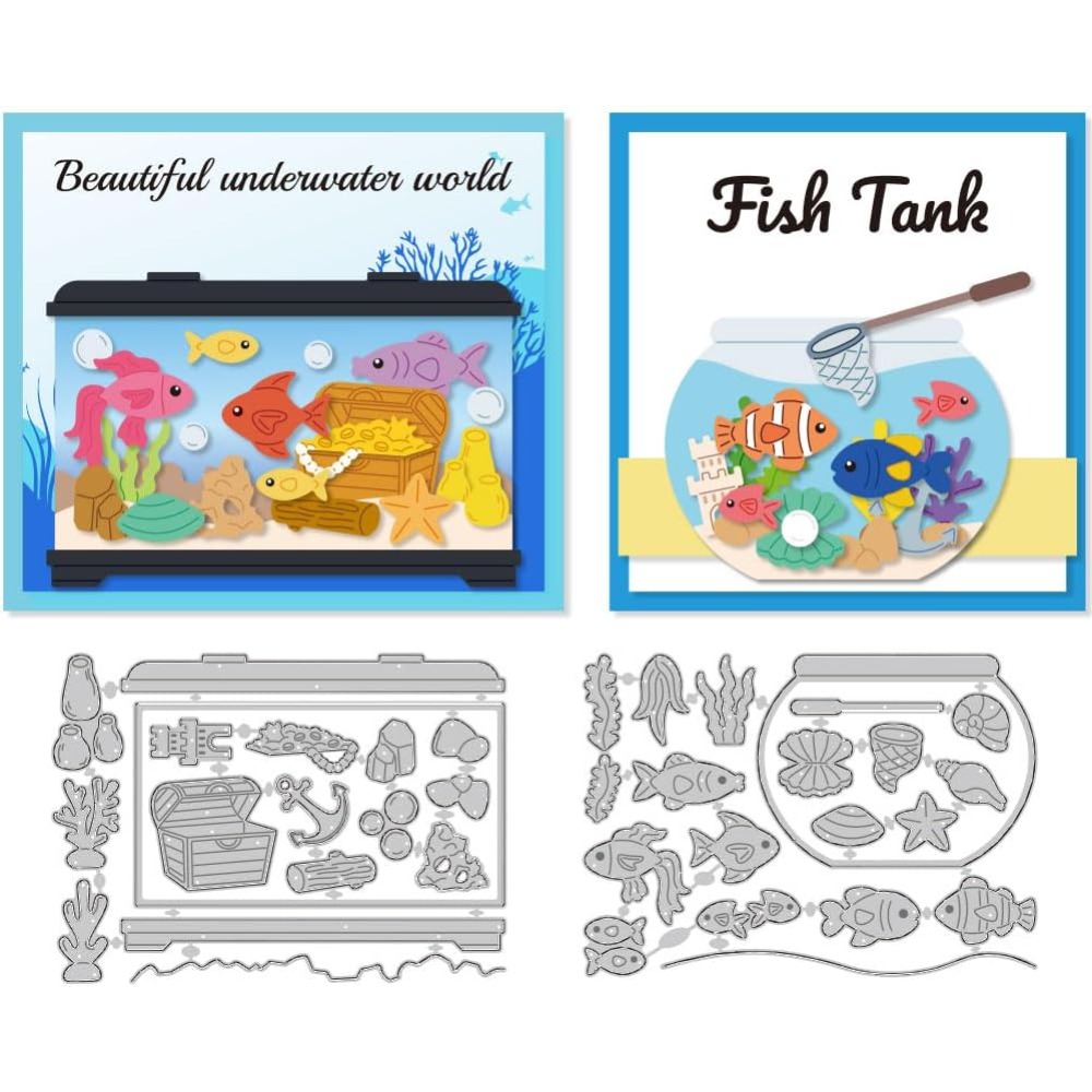 Fish Tank Die Cuts Carbon Stee - Aquarium Fish Bowl ulasan dan harga