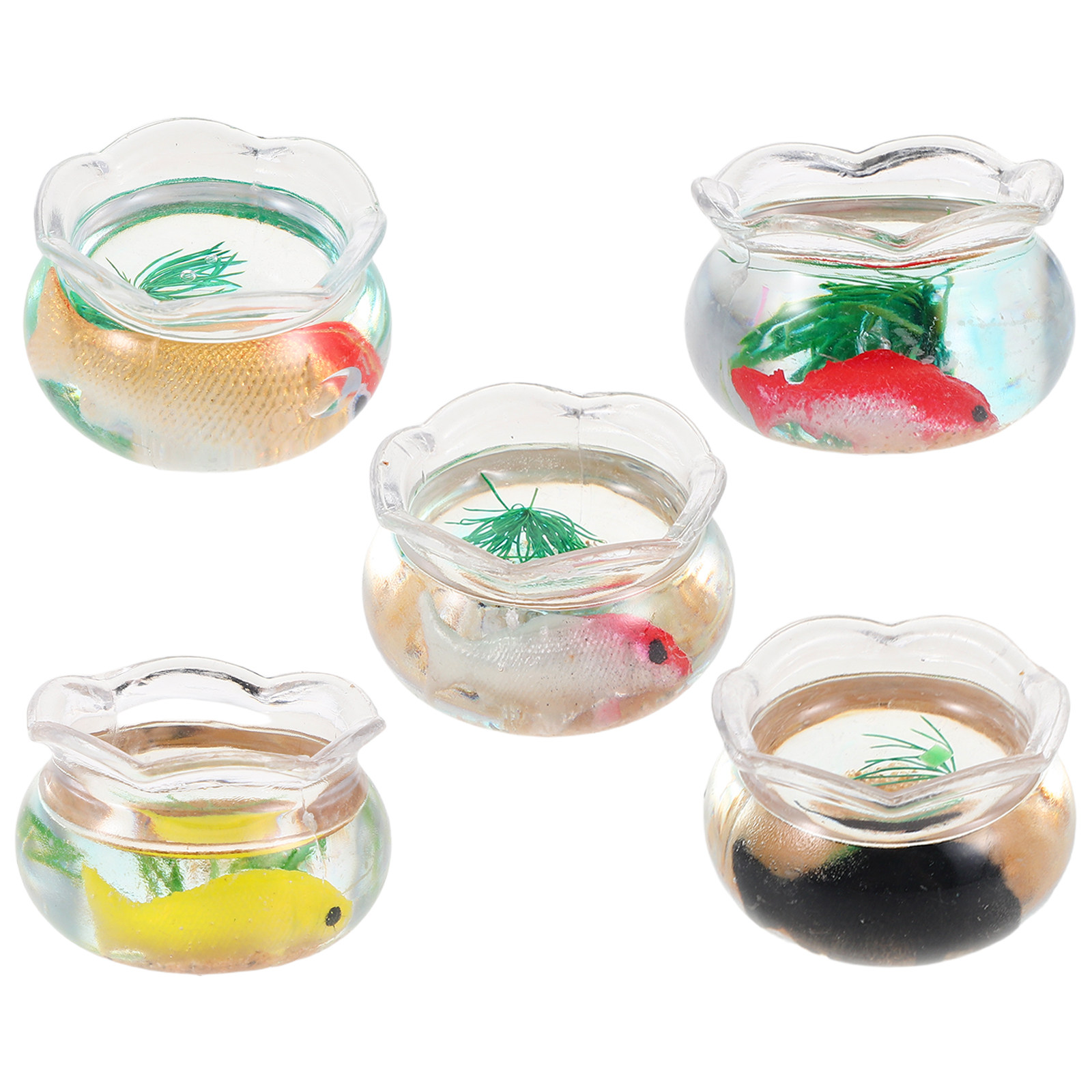5Pcs Mini Fish Aquarium Realis - Aquarium Fish Bowl ulasan dan harga